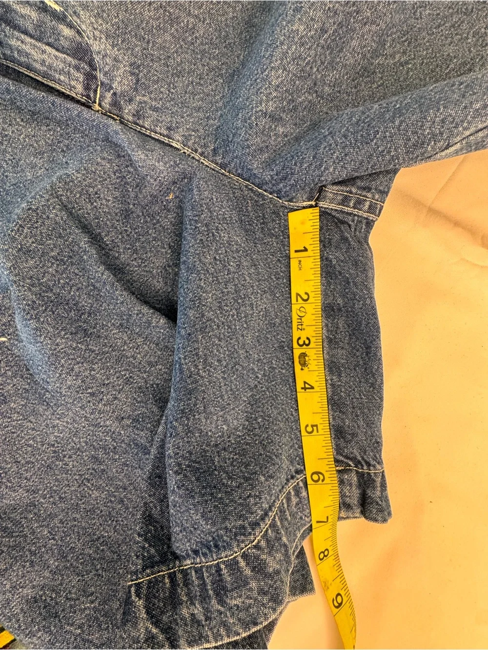 Vintage 80s 90s Denim Jean Shorts Long Inseam High Mom Waist size 12